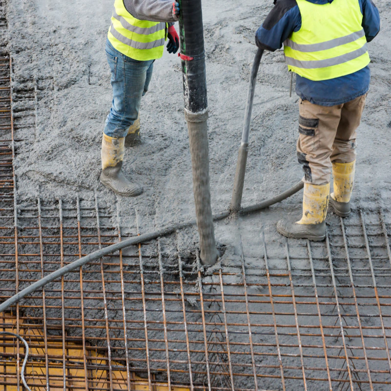 ongoing concrete pouring